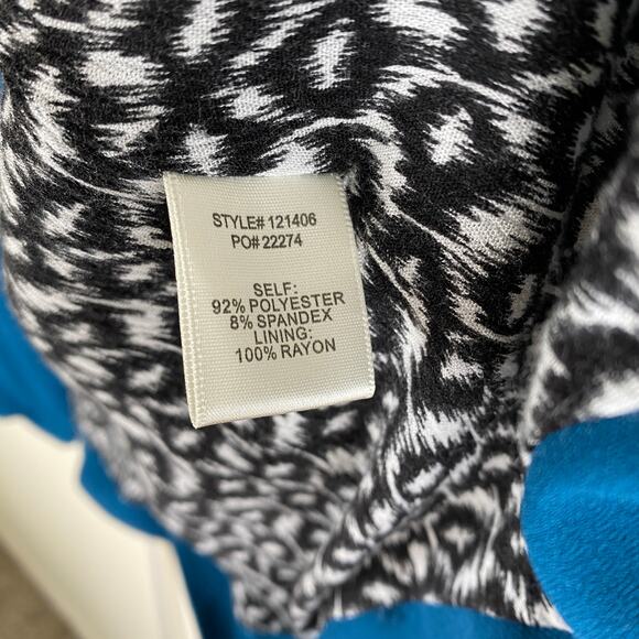 Skies Are Blue Raja Blazer Size 1X Teal Blue Curvy Stretch Work Career Jacket - Picture 11 of 13